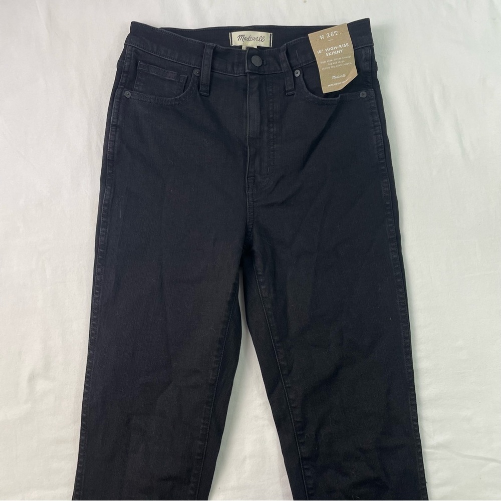 Madewell Black Solid Stretch 10" High Rise Ankle Skinny Jeans Size 26T NWT